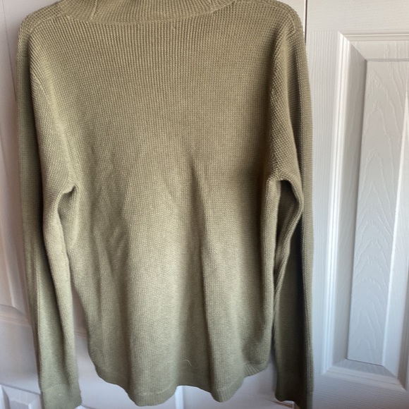 Ralph Lauren Long Sleeve Turtleneck Army Green 100% Cotton Knit Sweater Large - Picture 4 of 13
